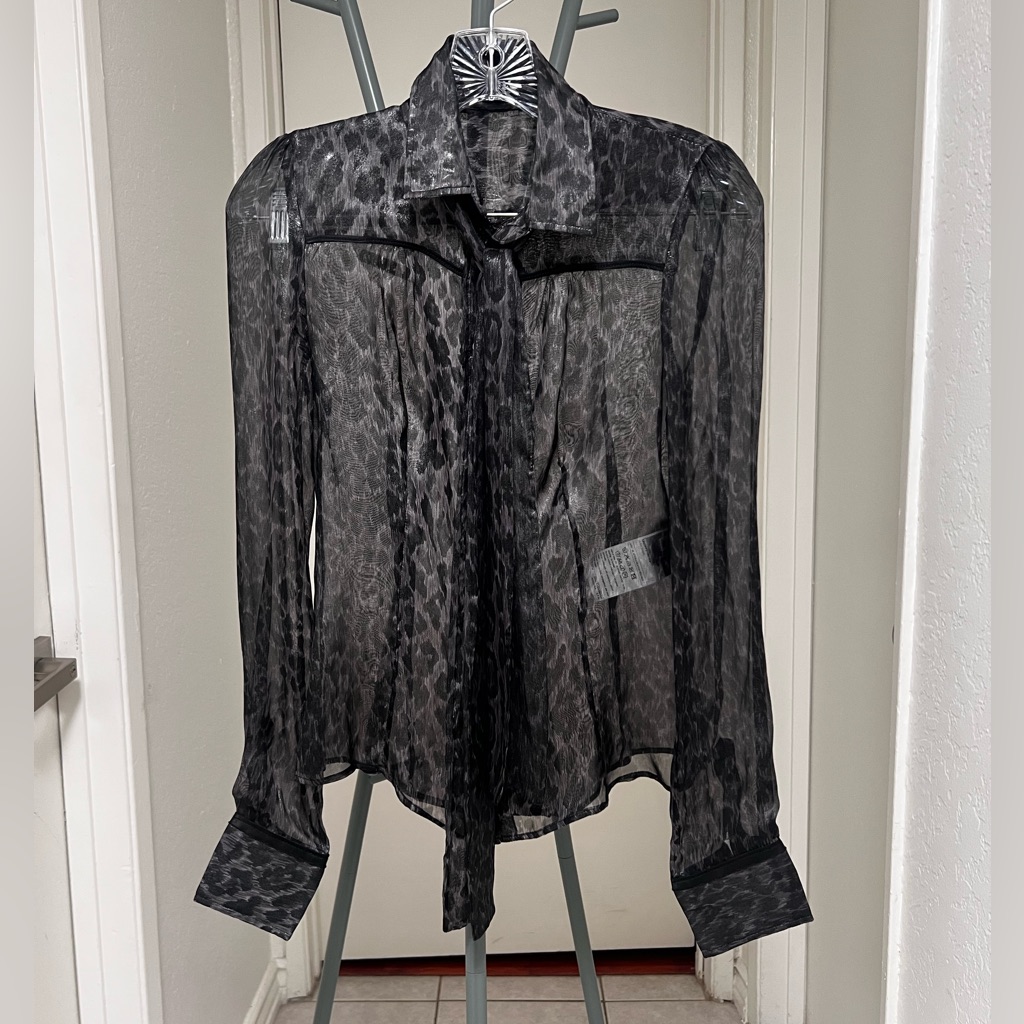 Authentic DG Animal Print Metallic Sheen Blouse